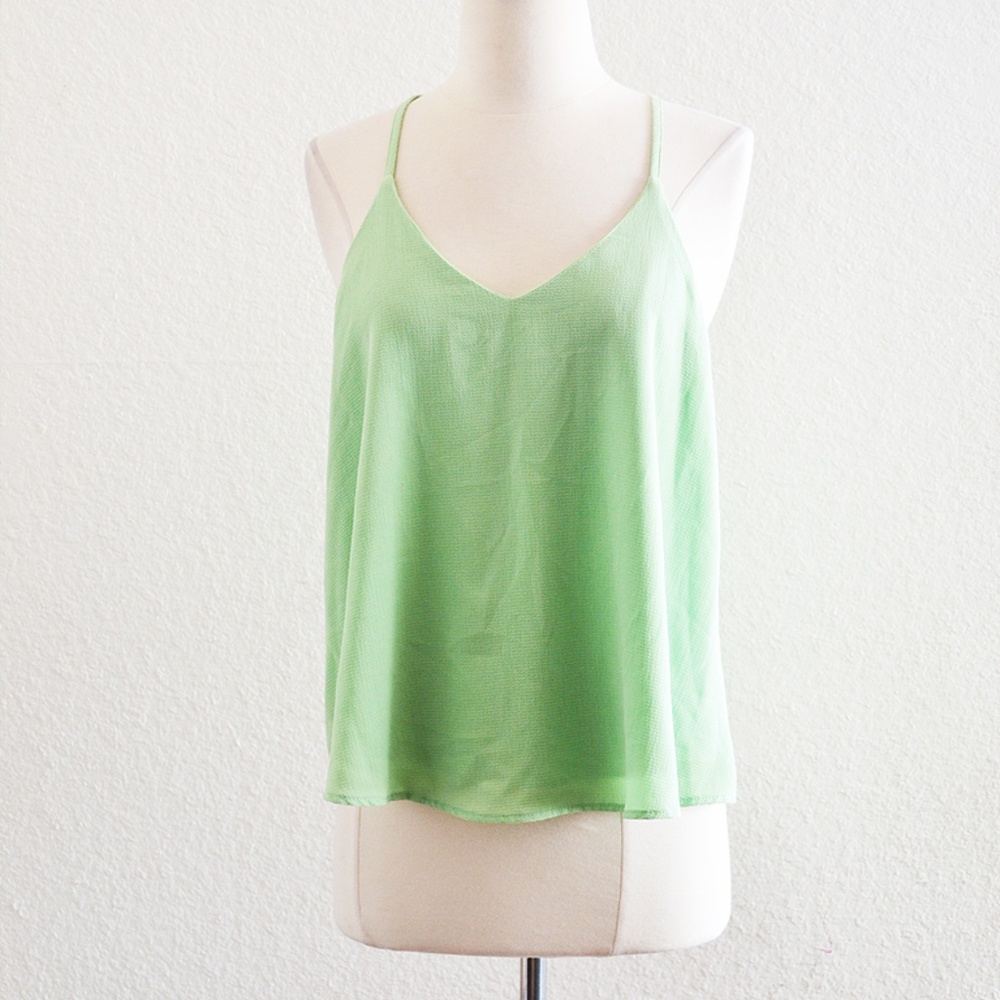 Papaya Green Lace Tank Top Size M